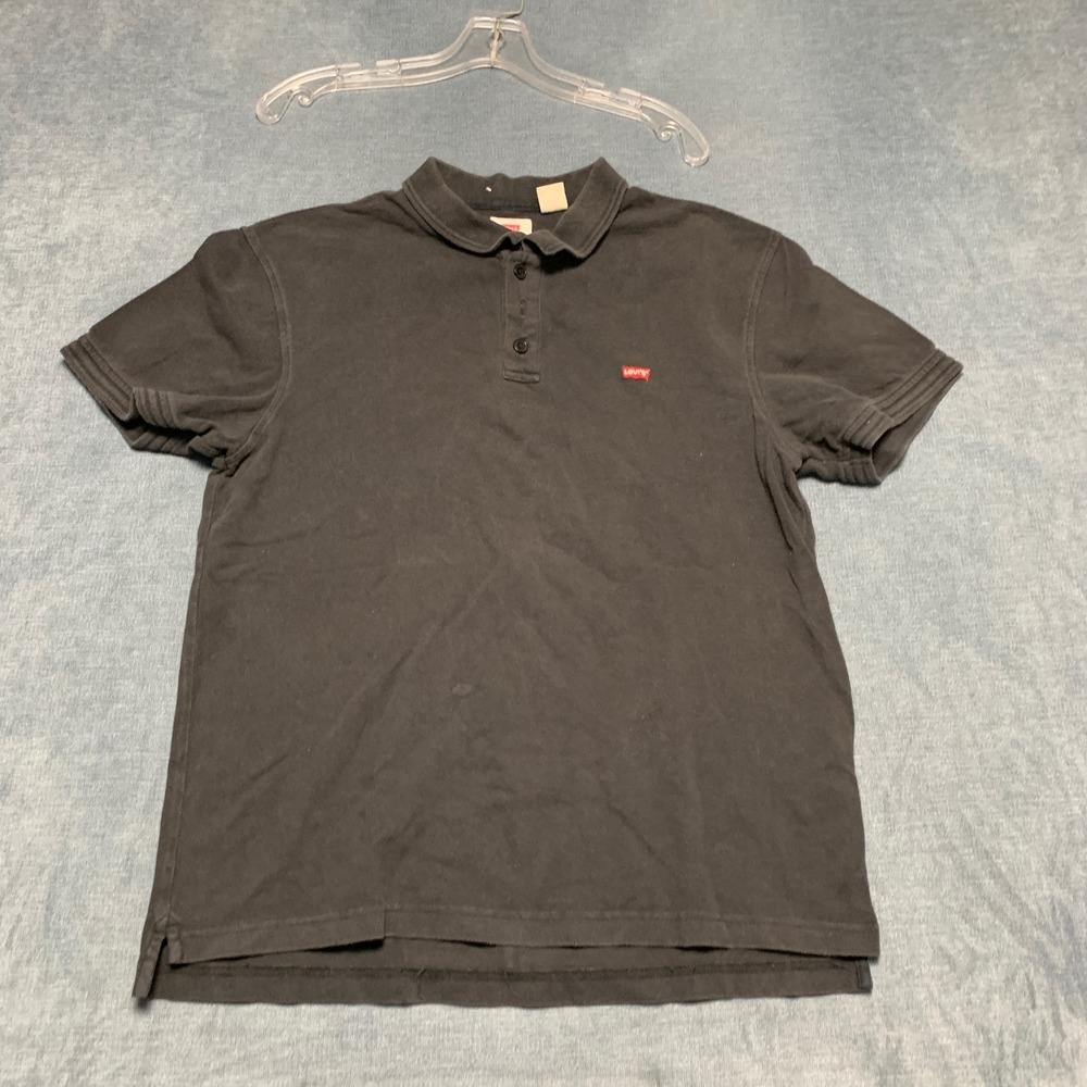Levi's Polo Shirt Mens Large Black Golf Performance Short Sleeve Golf Tennis